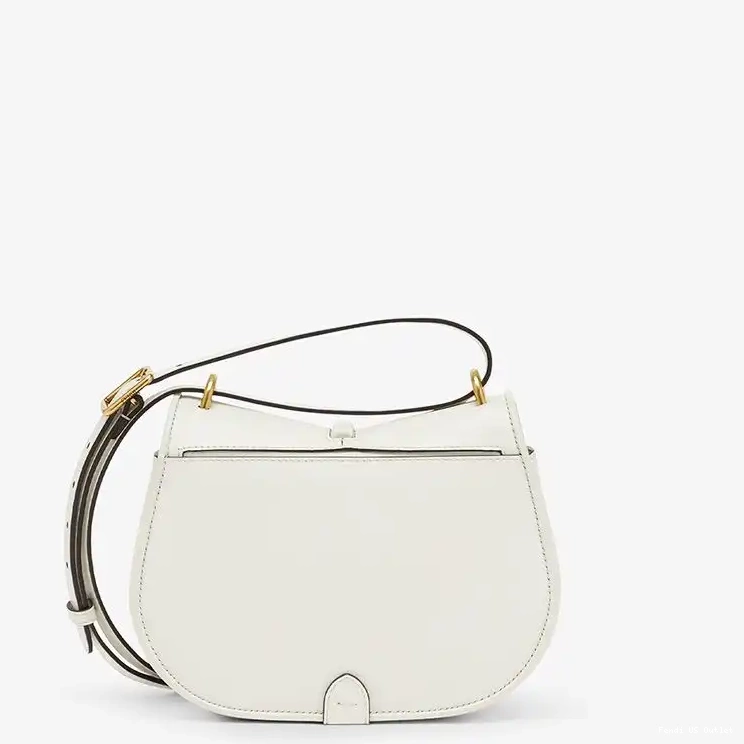 Vintage HOT Fendi C'mon Bag Mini Calf In White Leather 0629